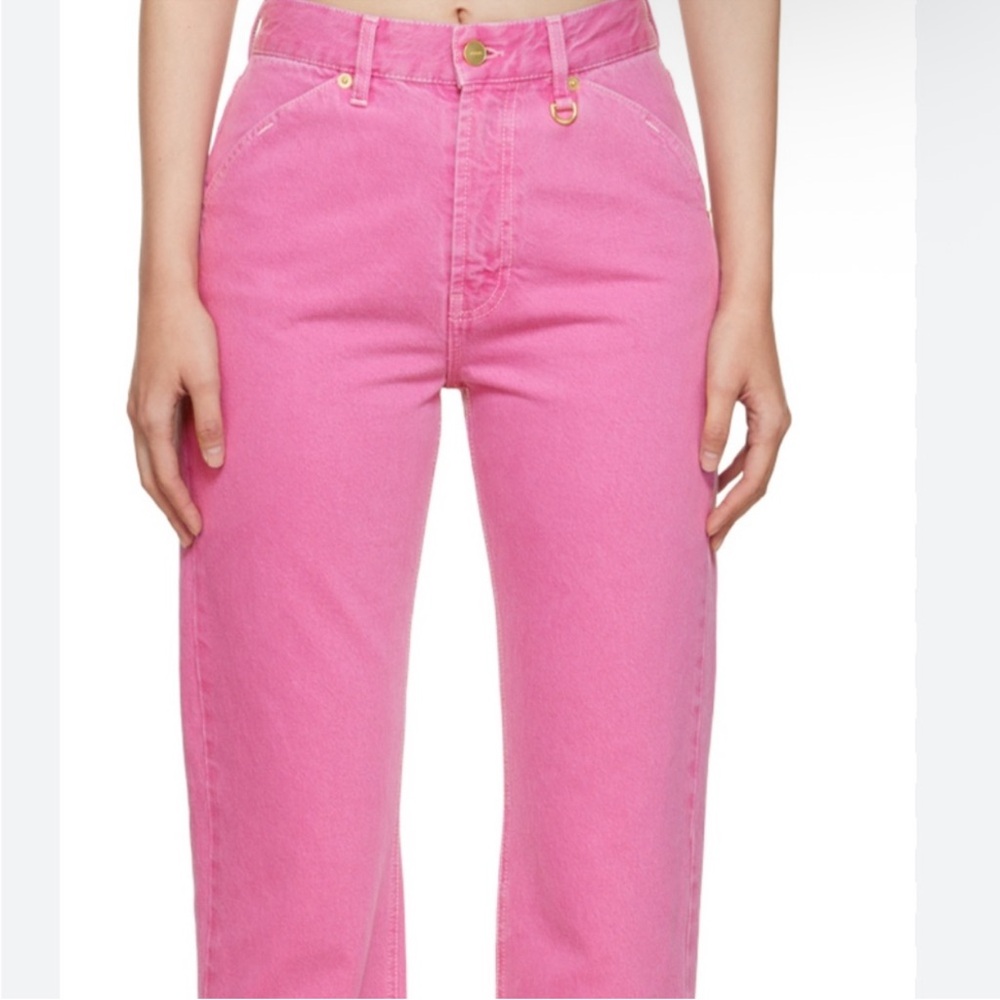 Jacquemus Vibrant Pink Straight Leg Jeans 30 - Picture 4 of 6